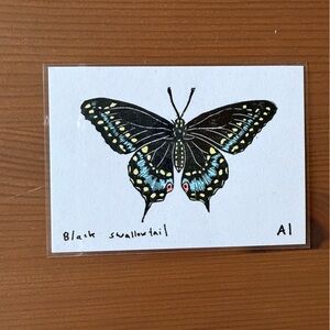 1 black Swallowtail Butterfly Mini Art Print Ana Inciardi Machines Collectable